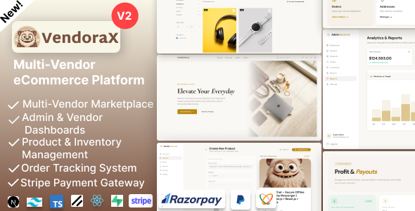 Woocommerce VendoraX – Multi Vendor eCommerce Marketplace Platform with Next.js PostgreSQL