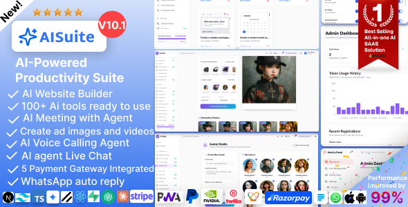 AI Suite – All-In-One SaaS AI Website Builder, AI Live Chat, AI Image, AI Video Generator, Gemini AI